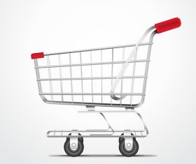 Supermarket trolley design vector 04