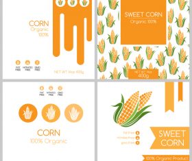Sweet corn package box template vector
