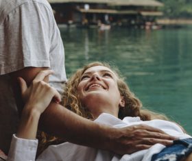 Sweet happy couple Stock Photo