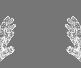 Tech hands conpect vector illustration