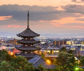 Temple architecture in modern city Stock Photo 02