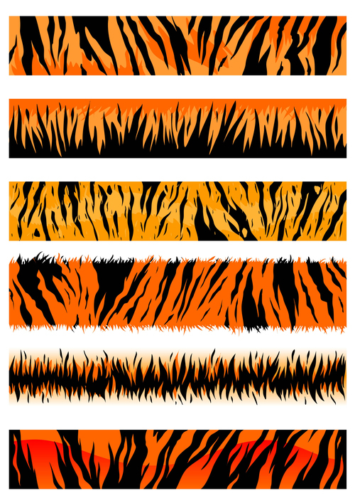 Tiger skin patterns vector