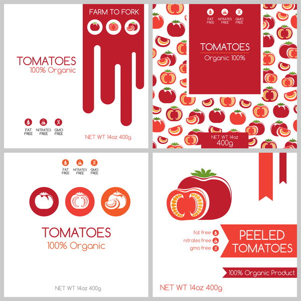 Tomato package box template vector