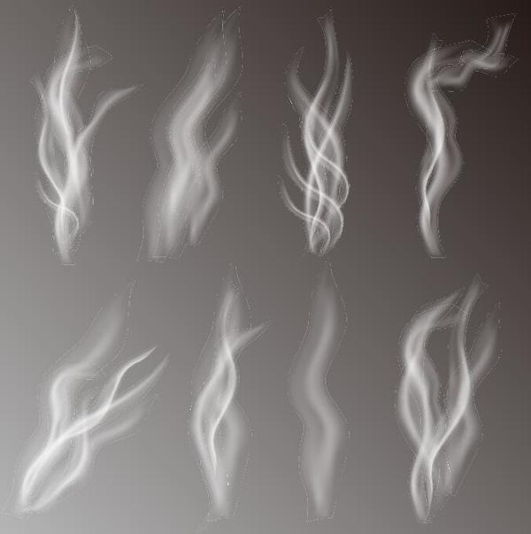 Transparent smoke illustration set vector 01