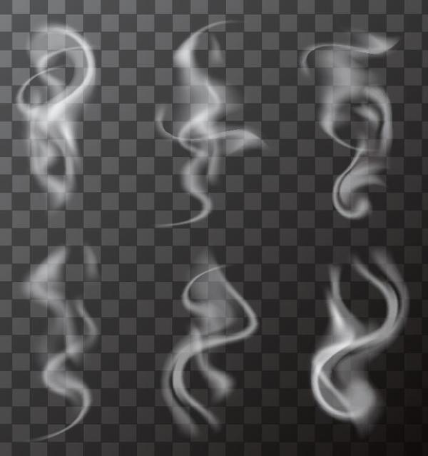 Transparent smoke illustration set vector 02