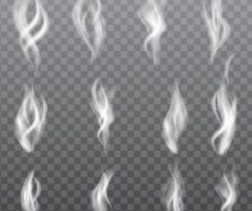 Transparent smoke illustration set vector 04