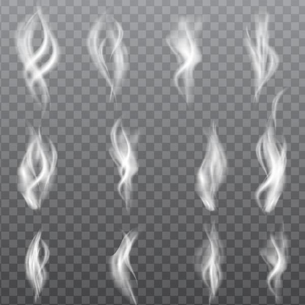 Transparent smoke illustration set vector 04