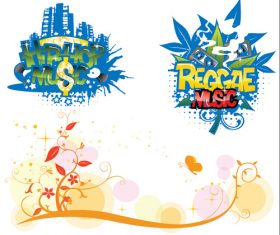 Tree branch and cartoon music vector