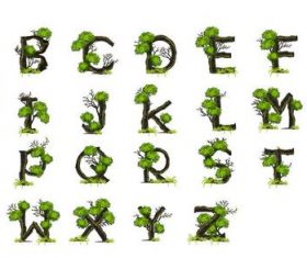 Tree branches alphabet vectors