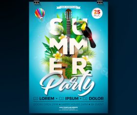 Trocipal summer beach party flyer template vector 02