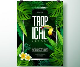 Trocipal summer beach party flyer template vector 03
