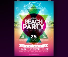 Trocipal summer beach party flyer template vector 04