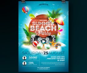 Trocipal summer beach party flyer template vector 05