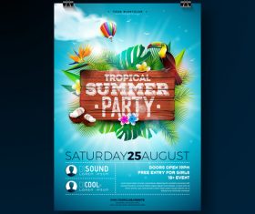 Trocipal summer beach party flyer template vector 07