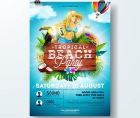 Trocipal summer beach party flyer template vector 08
