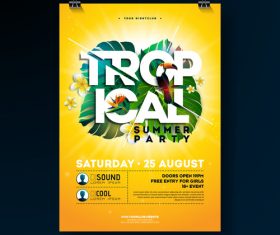 Trocipal summer beach party flyer template vector 09