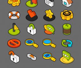 Universal – isometric outline color icons