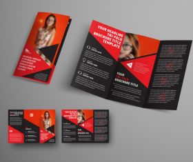 Fold brochure with flyer cover template vector 04 free download