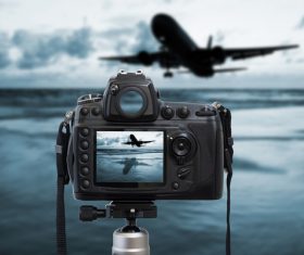 Use digital camera to take pictures Stock Photo 02