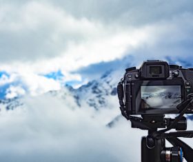 Use digital camera to take pictures Stock Photo 03