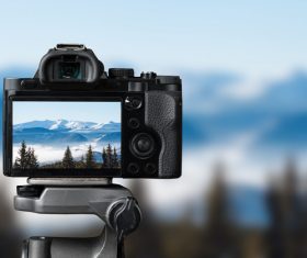 Use digital camera to take pictures Stock Photo 04