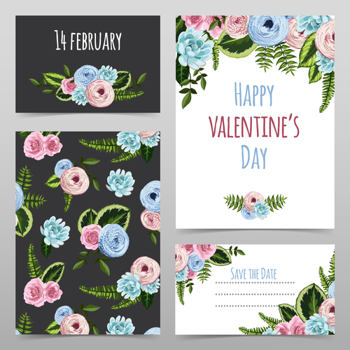 Valentine card kit vector