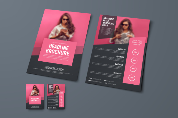 Vector brochure with place for photo 04