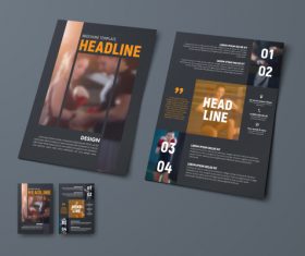 Vector brochure with place for photo 06