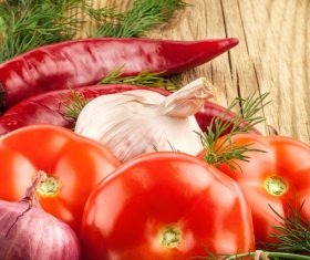 Vegetables on a wooden board 06