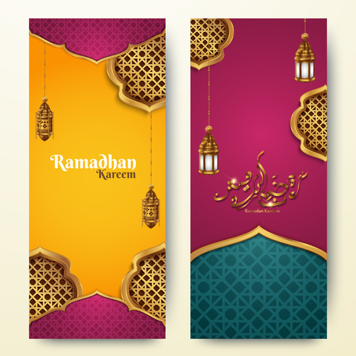 Vertical banner ramadan festival vector template 01