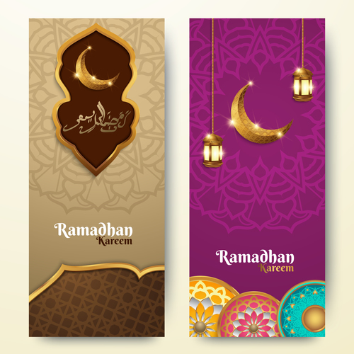 Vertical banner ramadan festival vector template 02