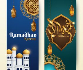 Vertical banner ramadan festival vector template 03