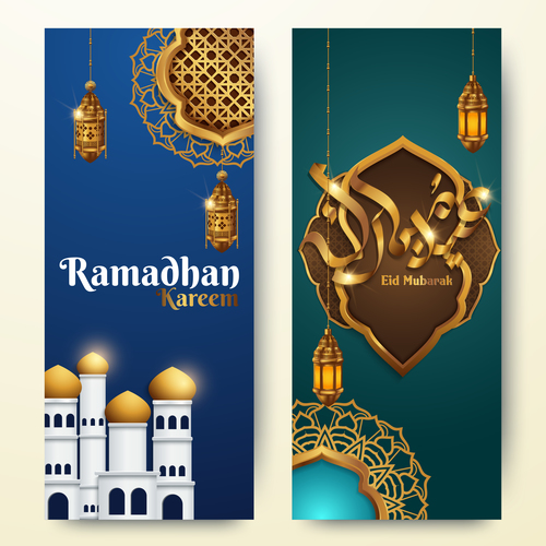 Vertical banner ramadan festival vector template 03