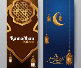 Vertical banner ramadan festival vector template 04