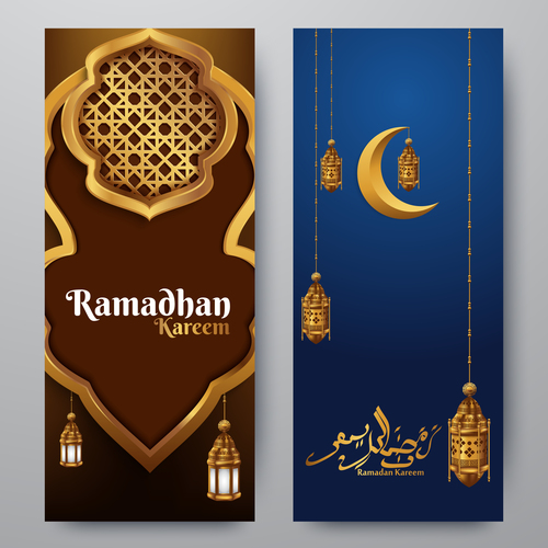 Vertical banner ramadan festival vector template 04