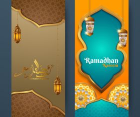 Vertical banner ramadan festival vector template 05
