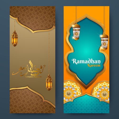 Vertical banner ramadan festival vector template 05