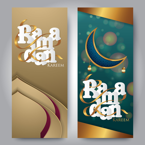 Vertical banner ramadan festival vector template 06