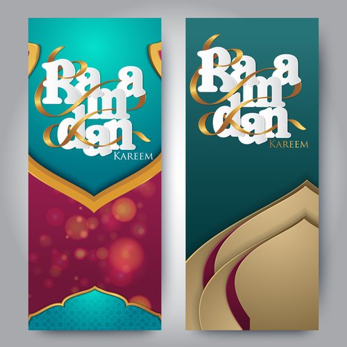 Vertical banner ramadan festival vector template 07