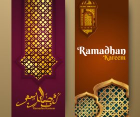 Vertical banner ramadan festival vector template 08