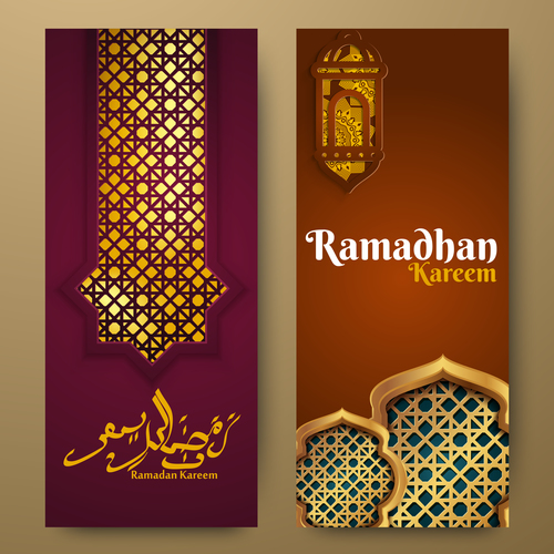 Vertical banner ramadan festival vector template 08