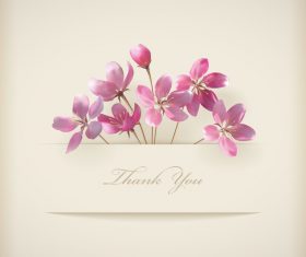 Vintage background with pink flower vector material 01