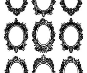 Vintage baroque photo frame vector
