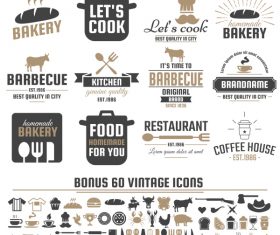 Vintage vector labels and icons 03