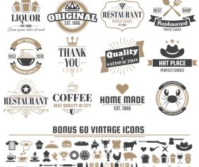Vintage vector labels and icons 04