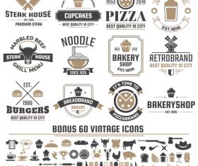 Vintage vector labels and icons 05