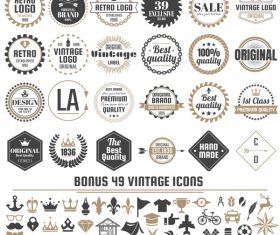 Vintage vector labels and icons 06
