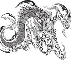Vivid dragon vector material 04