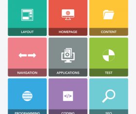 Web development icons set
