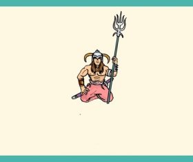 Warrior cartoon character vector